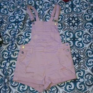 Overalls shorts with tears on both legs